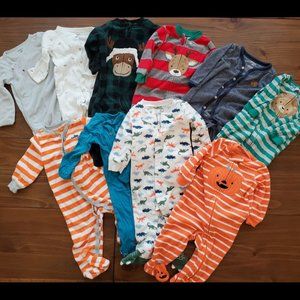LOT of 6-9 Month Baby Boy's Pajamas - 10 PIECES